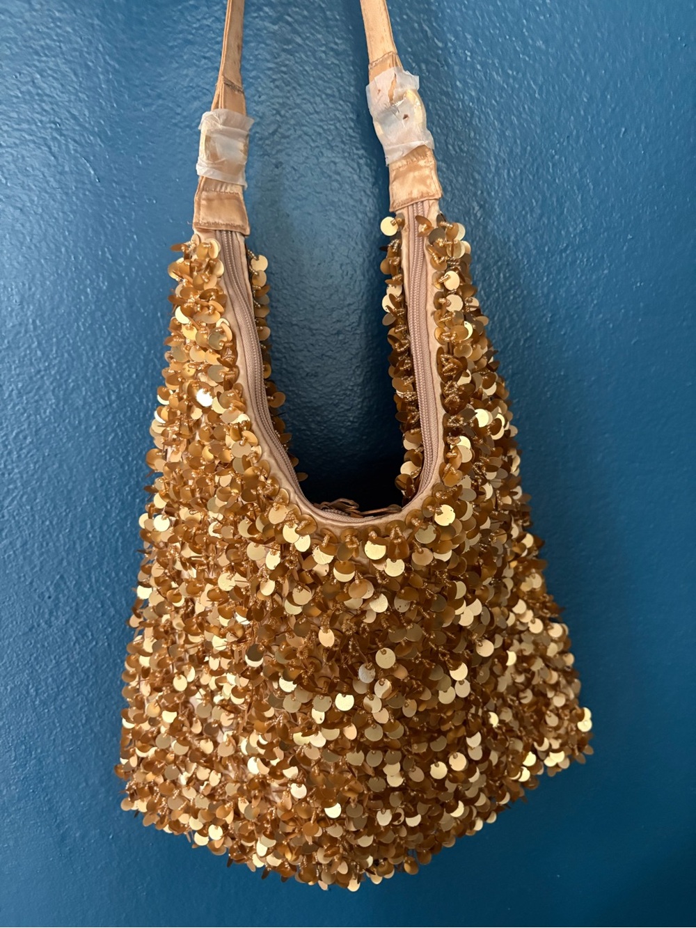 Gold Sequin Shoulder Bag - Elegant Women’s Evening Bag